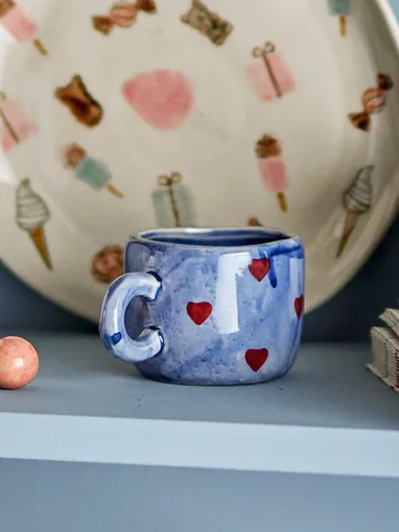 Nini cup 11.5 cl - Blue-hearts - Bloomingville