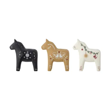 Number candle holder - Black-brown-white, 3 pieces, 10 cm - Bloomingville