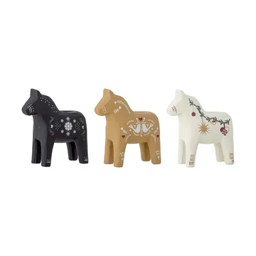 Number candle holder - Black-brown-white, 3 pieces, 10 cm - Bloomingville