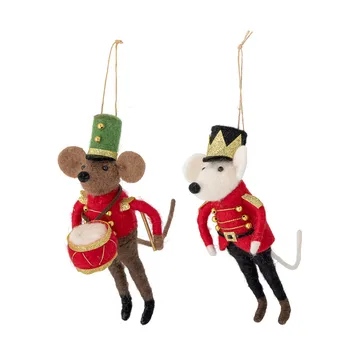 Peo Christmas tree decorations wool 2 pieces - Parade mice - Bloomingville