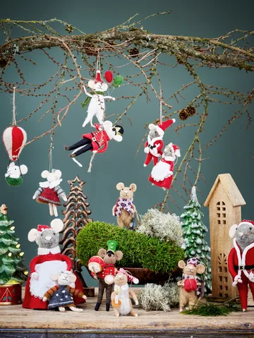 Peo Christmas tree decorations wool 2 pieces - Red - Bloomingville