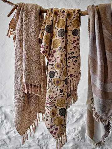 Salobre throw cotton 160x130 cm - Brown - Bloomingville