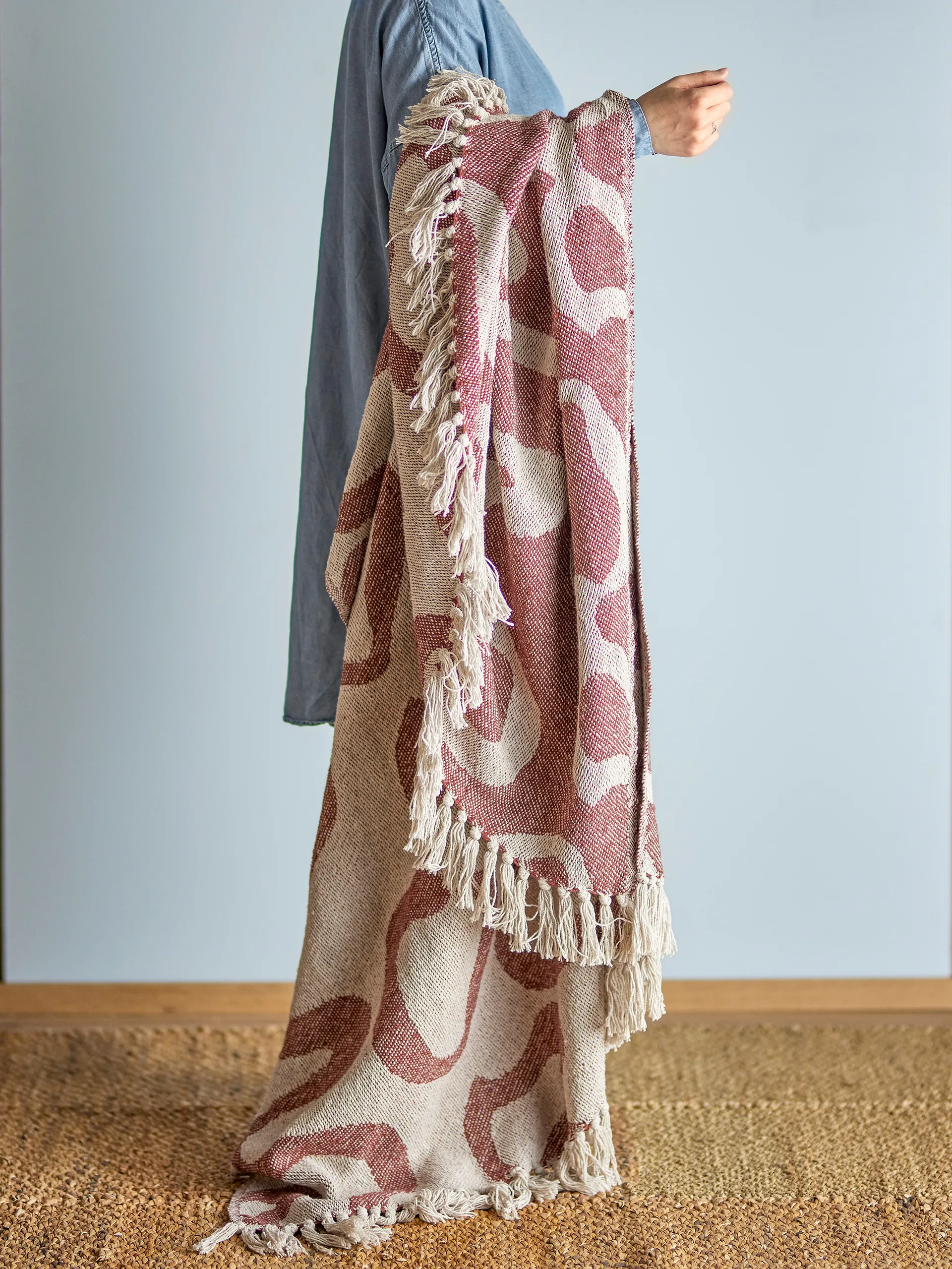 Salobre throw cotton 160x130 cm, Brown Bloomingville