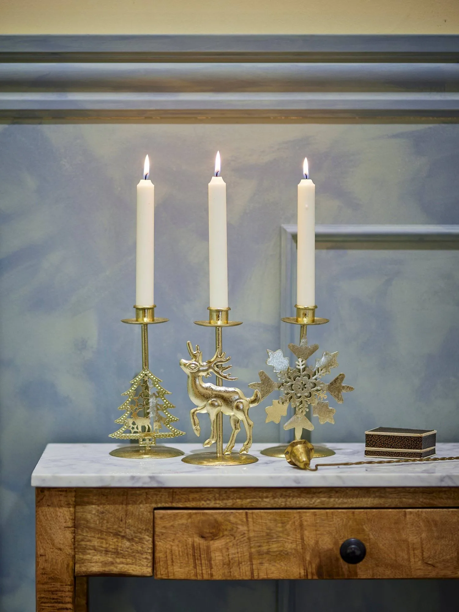 Sauda candleholder, Gold, 3 pieces, 20 cm Bloomingville
