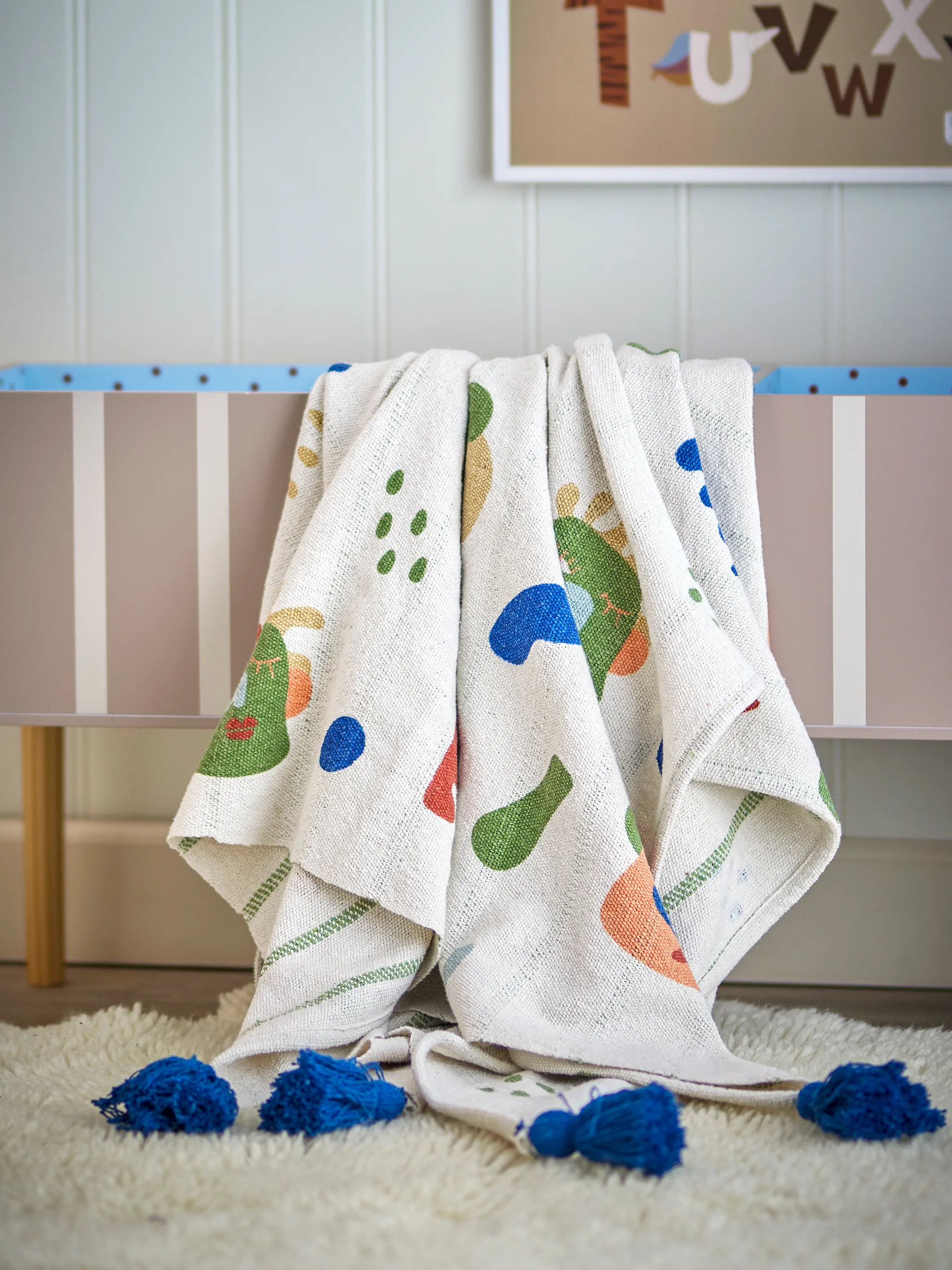 Sylvie cotton throw 160x130 cm, Natural Bloomingville