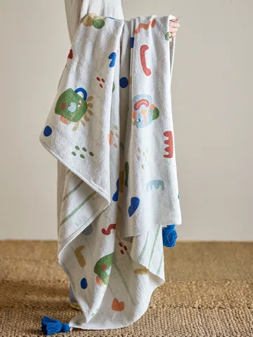 Sylvie cotton throw 160x130 cm - Natural - Bloomingville