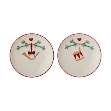 Yule plate Ø16 cm 2-pack - White - Bloomingville