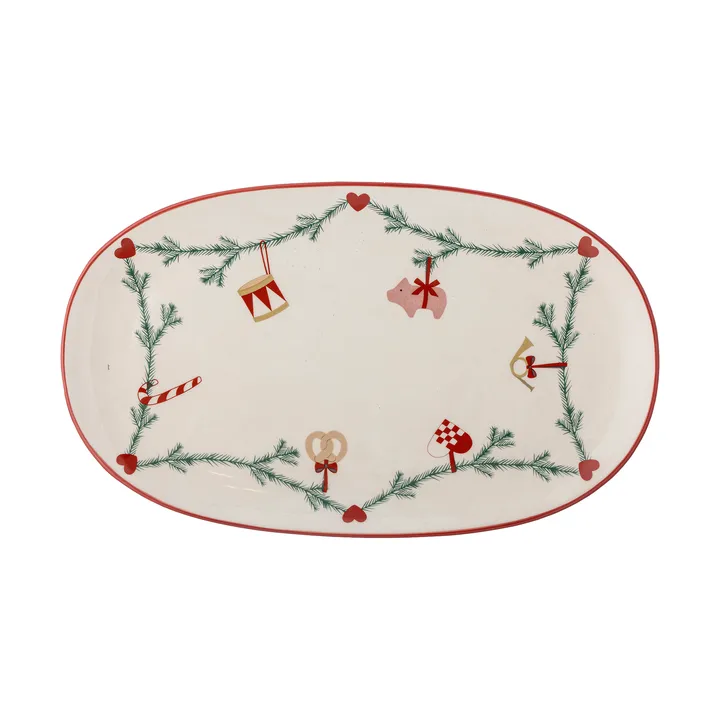 Yule serving tray 38.5x23 cm - White - Bloomingville