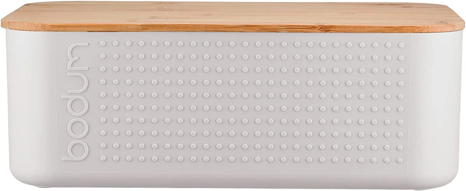 Bistro bread Box with bamboo lid, White Bodum