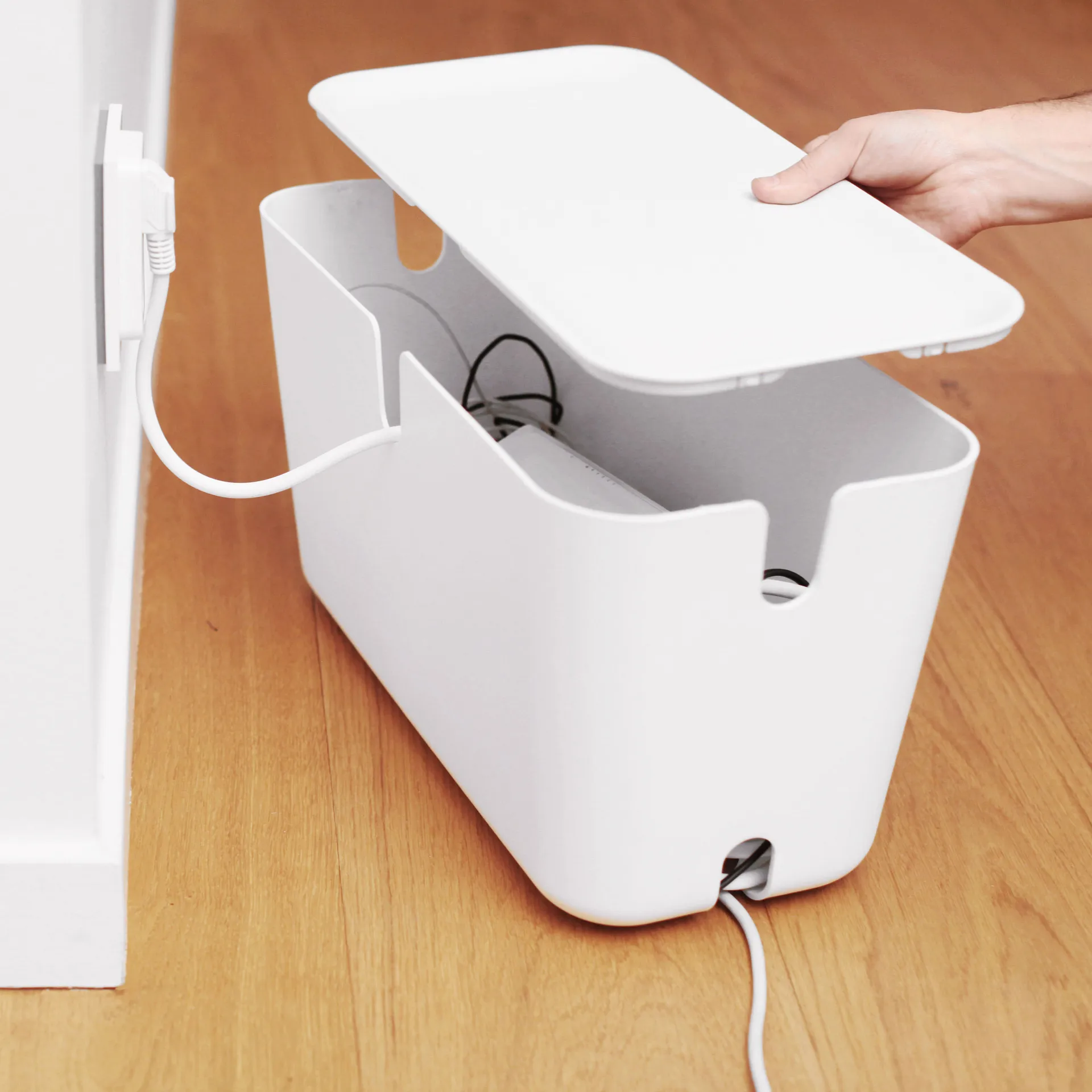 Cable Organiser XXL cabel tidy, White-white Bosign