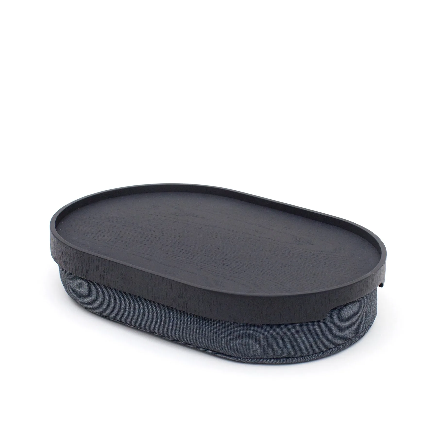 CurveLine™ anti-slip knee tray 39x26 cm, Black willow-grey Bosign