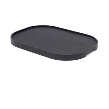 CurveLine™ Serving Tray anti-slip 47x34 cm - Black willow wood - Bosign