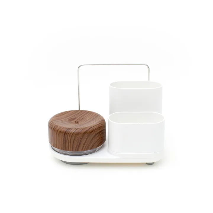 Do-Dish Caddy PLUS dish soap pump with storage - Dark wood - Bosign