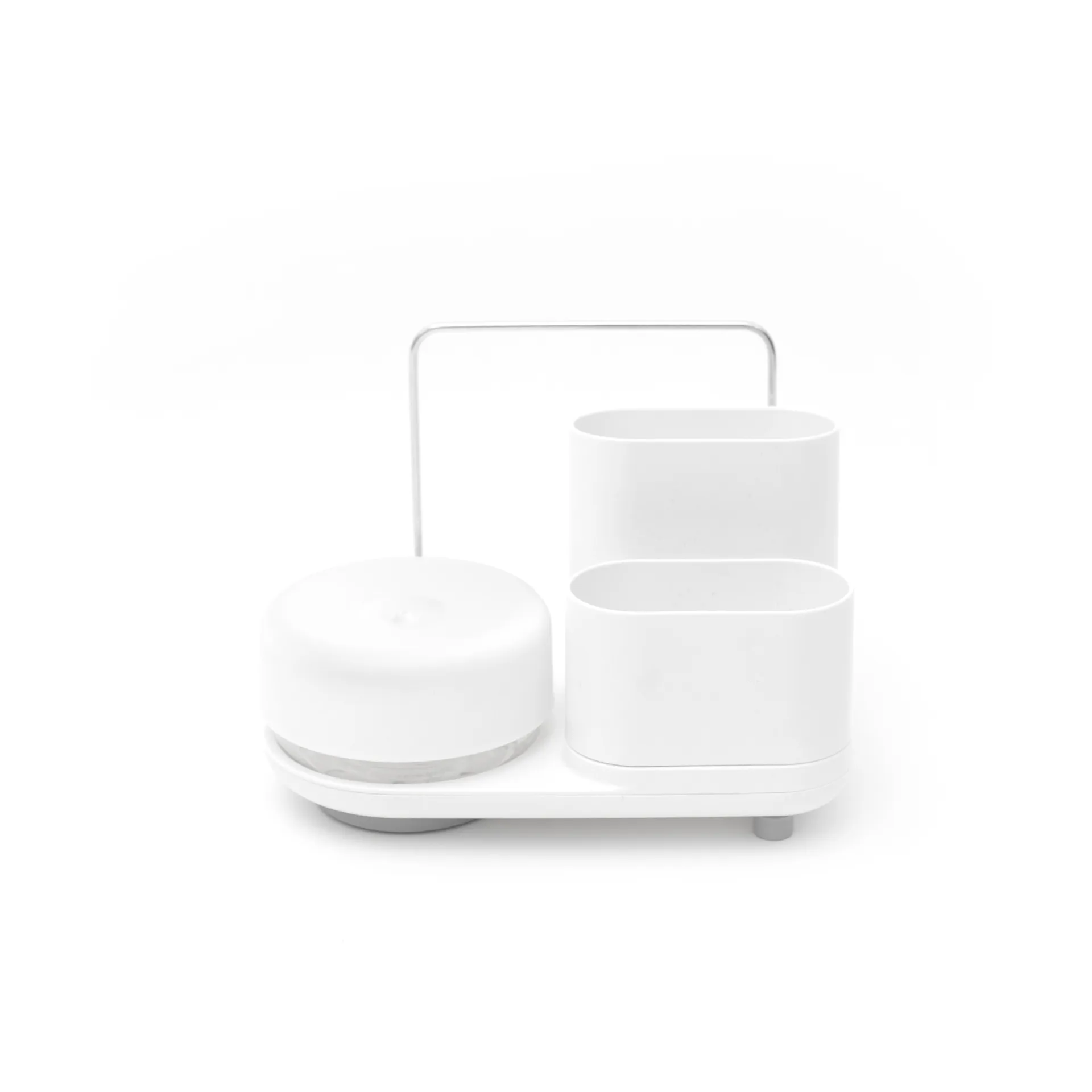 Do-Dish Caddy PLUS dish soap pump with storage, White Bosign