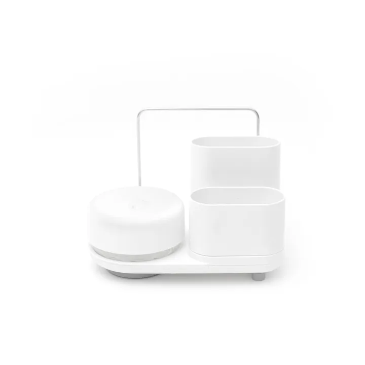 Do-Dish Caddy PLUS dish soap pump with storage - White - Bosign