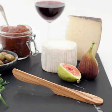 Self-standing butter knife large wood - olive wood - Bosign