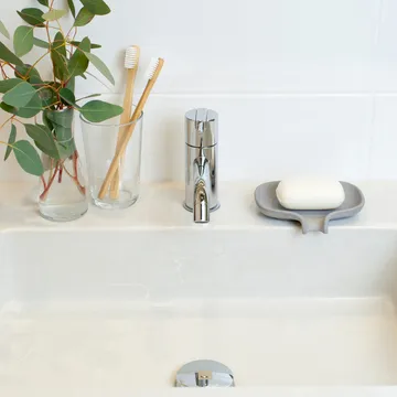 Soap Saver Flow soap dish with drainage spout concrete - Grey - Bosign