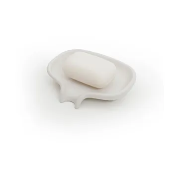 Soap Saver Flow soap dish with drainage spout concrete - White - Bosign