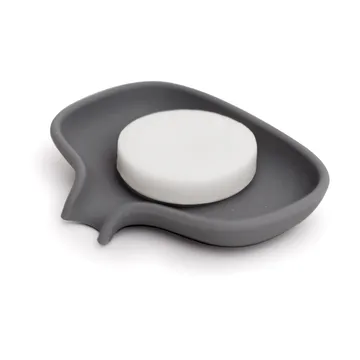Soap Saver Flow soap dish with drainage spout small - Graphite grey - Bosign