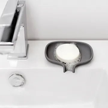 Soap Saver Flow soap dish with drainage spout small - Graphite grey - Bosign