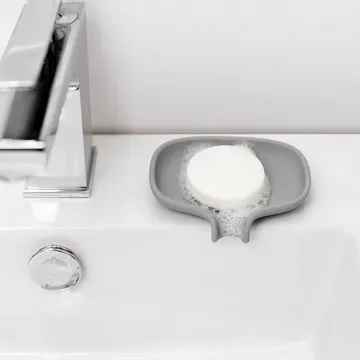 Soap Saver Flow soap dish with drainage spout small - Grey - Bosign