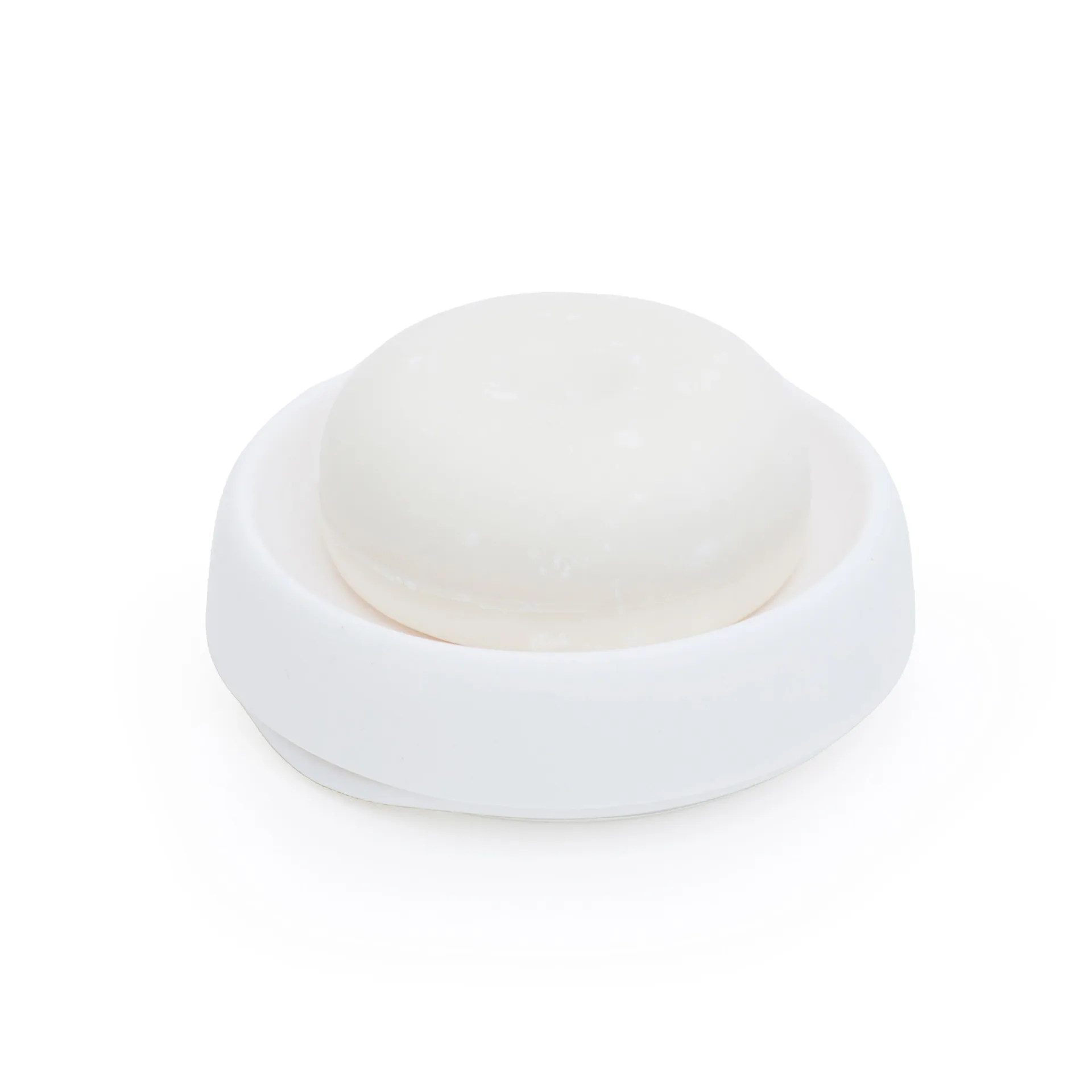 Soap tray with concealed drain spout in silicone - medium, White Bosign