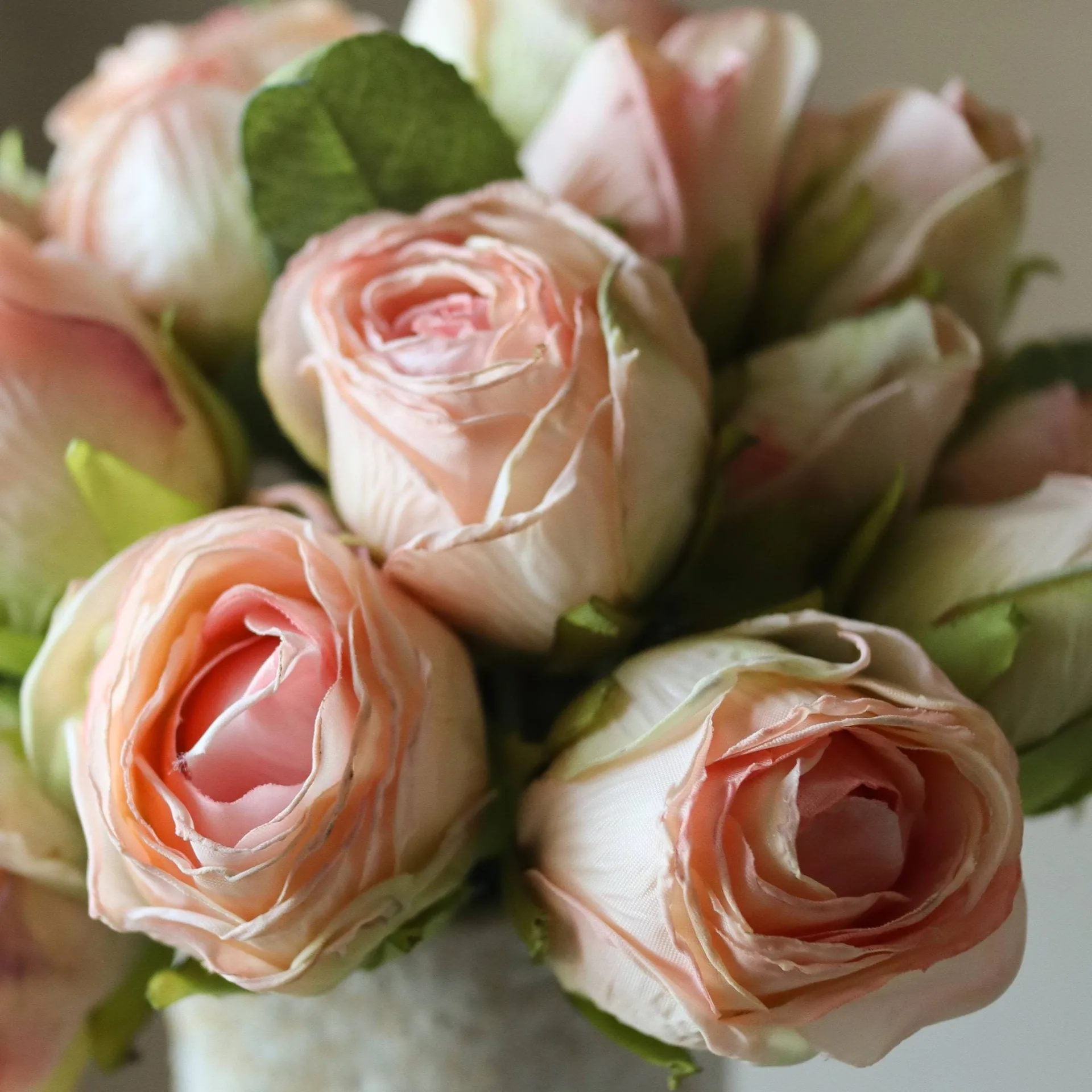Artificial rose bouquet, Mini, light pink 10 pcs Botané