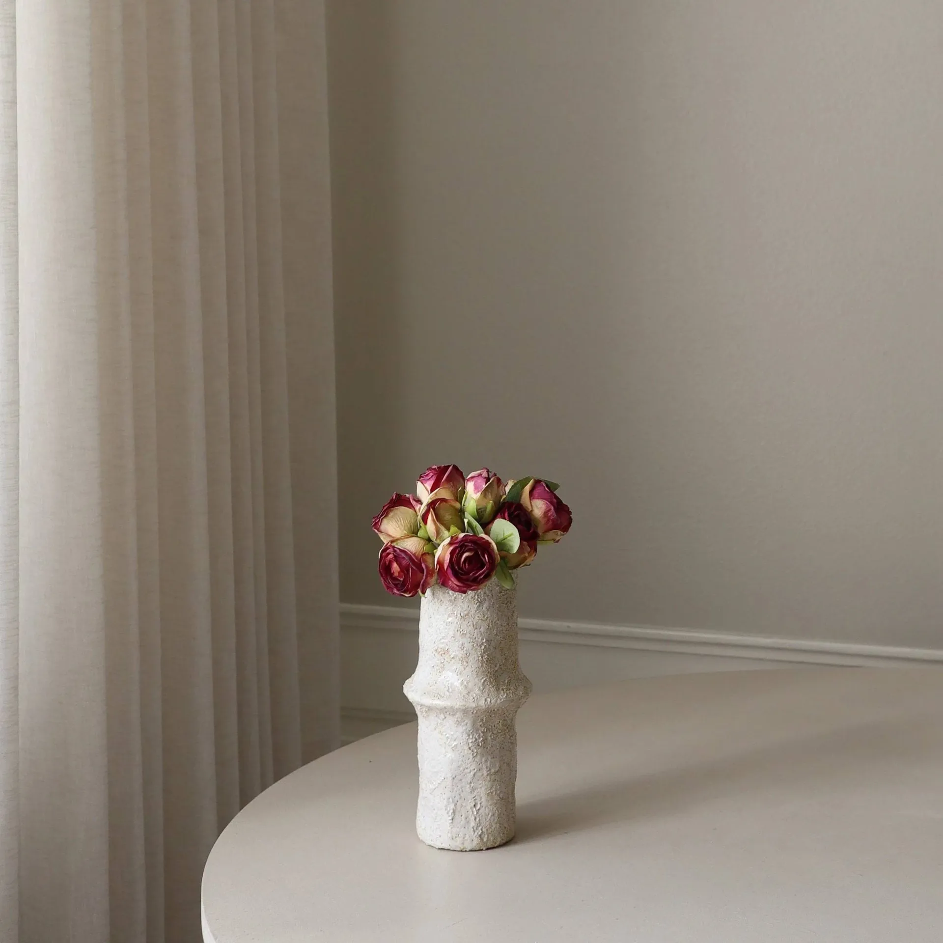 Artificial rose bouquet, Mini, red 10 pcs Botané