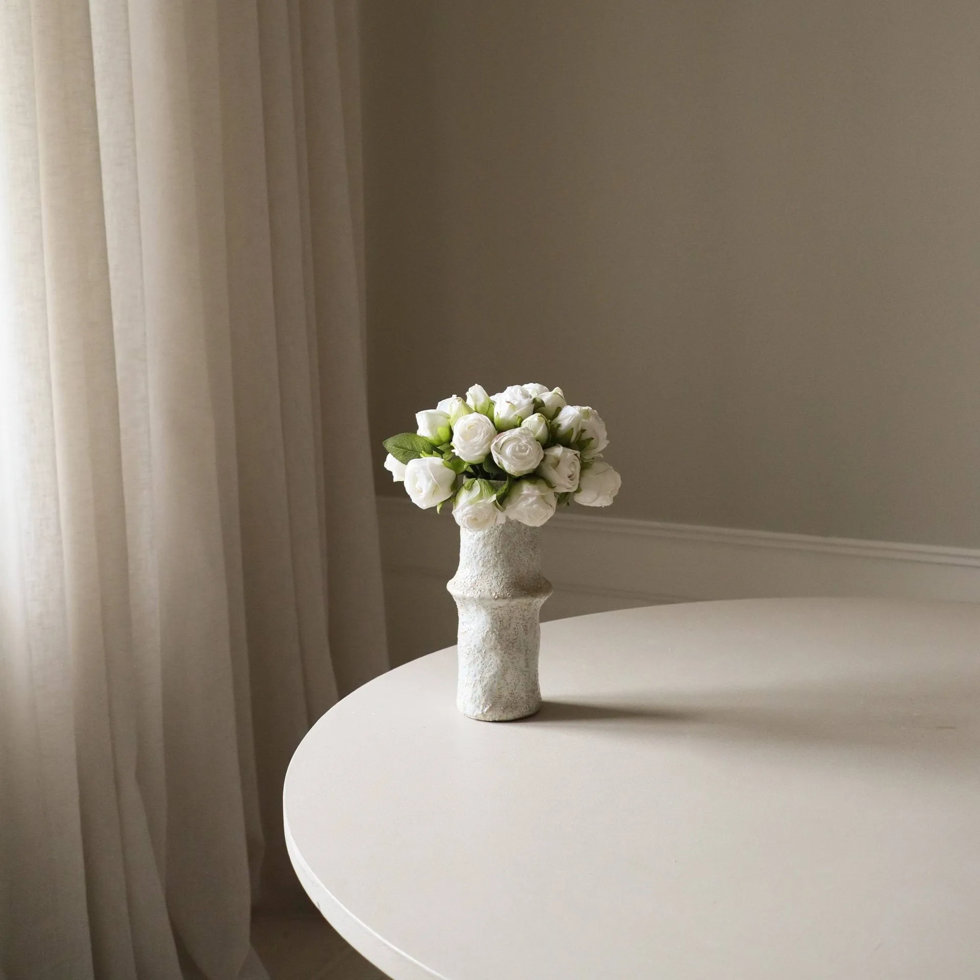 Artificial rose bouquet, Mini, white 10 pcs Botané