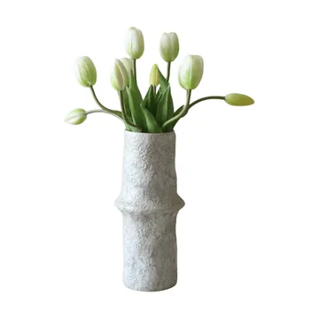 Artificial tulip bouquet - White, 10 pcs - Botané