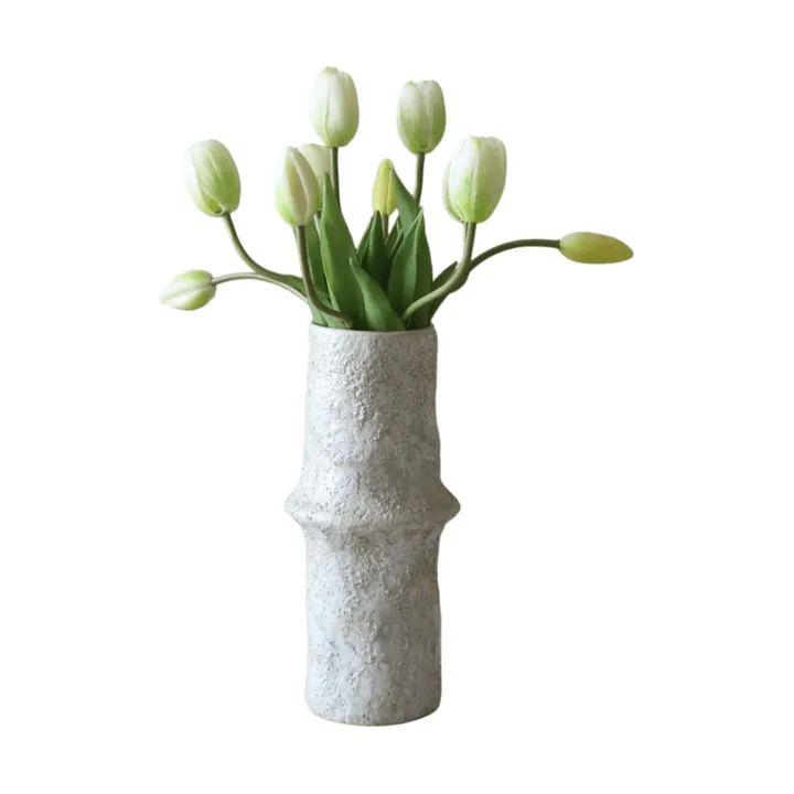 Artificial tulip bouquet - White, 10 pcs - Botané