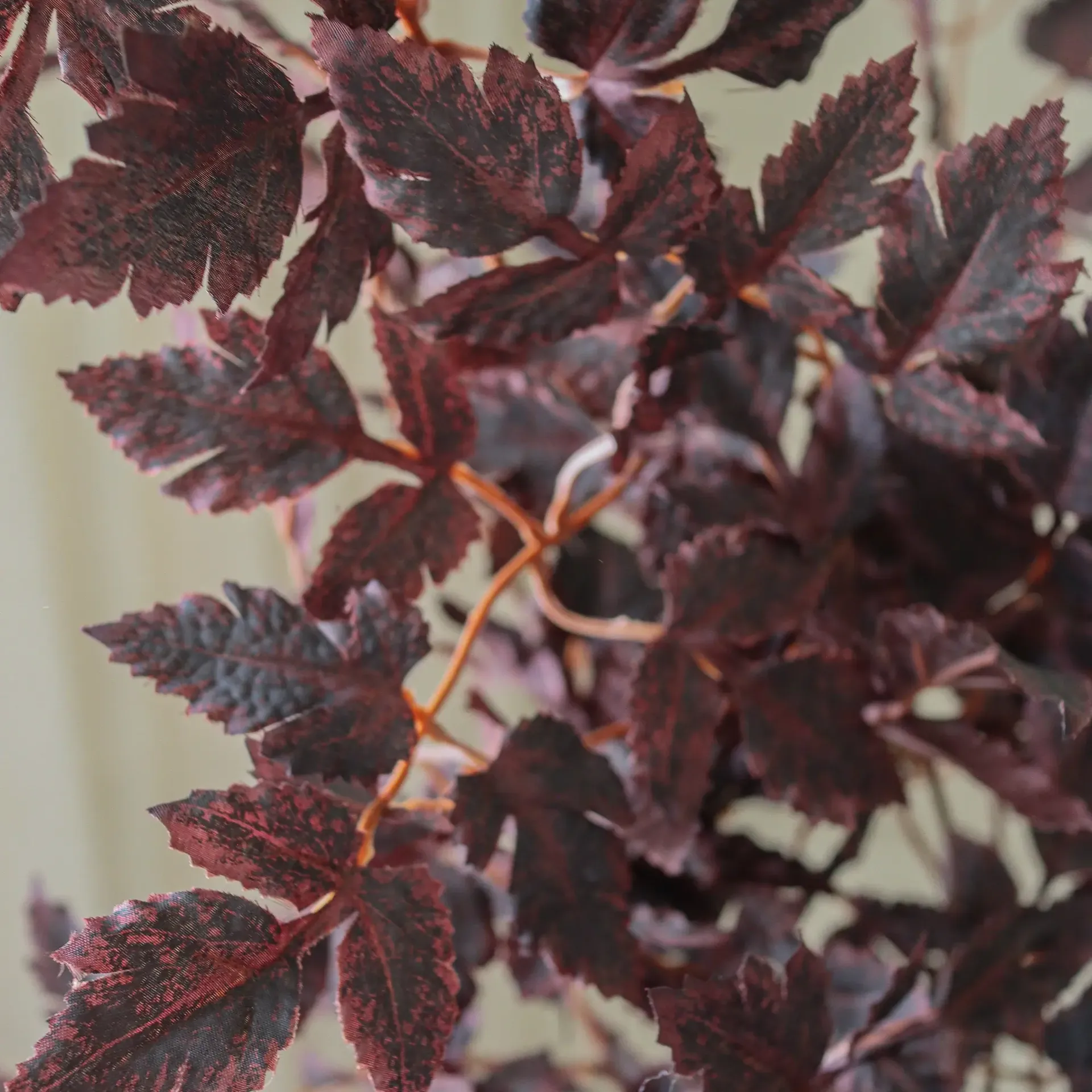 Burgundy Plum Leaves artificial bouquet, Red, 85 cm, 1 pc Botané