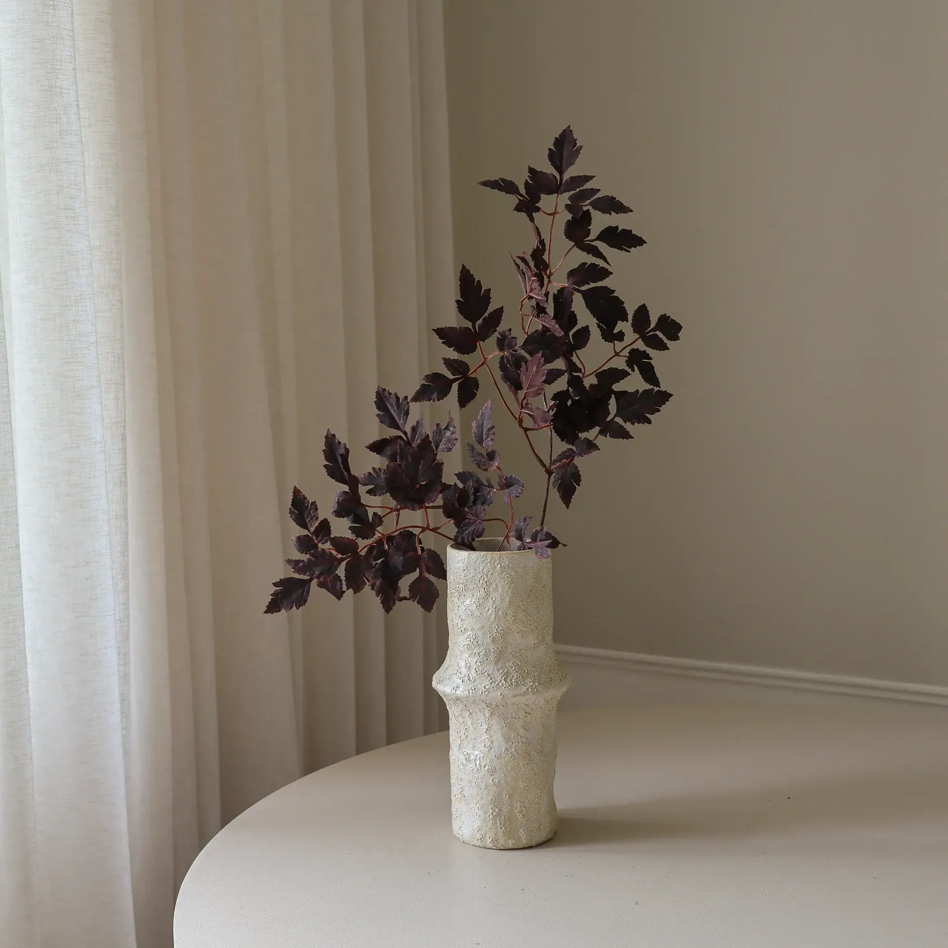 Burgundy Plum Leaves artificial bouquet, Red, 85 cm, 1 pc Botané