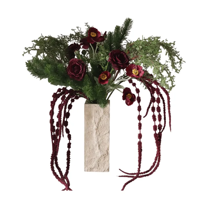 Burnt bloom artificial bouquet - Ranunculus, poppies, alliums, amaranth, 90 cm - Botané