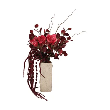 Deep bloom artificial bouquet - Amaryllis, eucalyptus, amaranth, branches, 120 cm - Botané