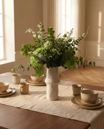 Deep Green artificial bouquet - Hydrangea-wildflowers-eucalyptus-scabious stem 15 pcs - Botané
