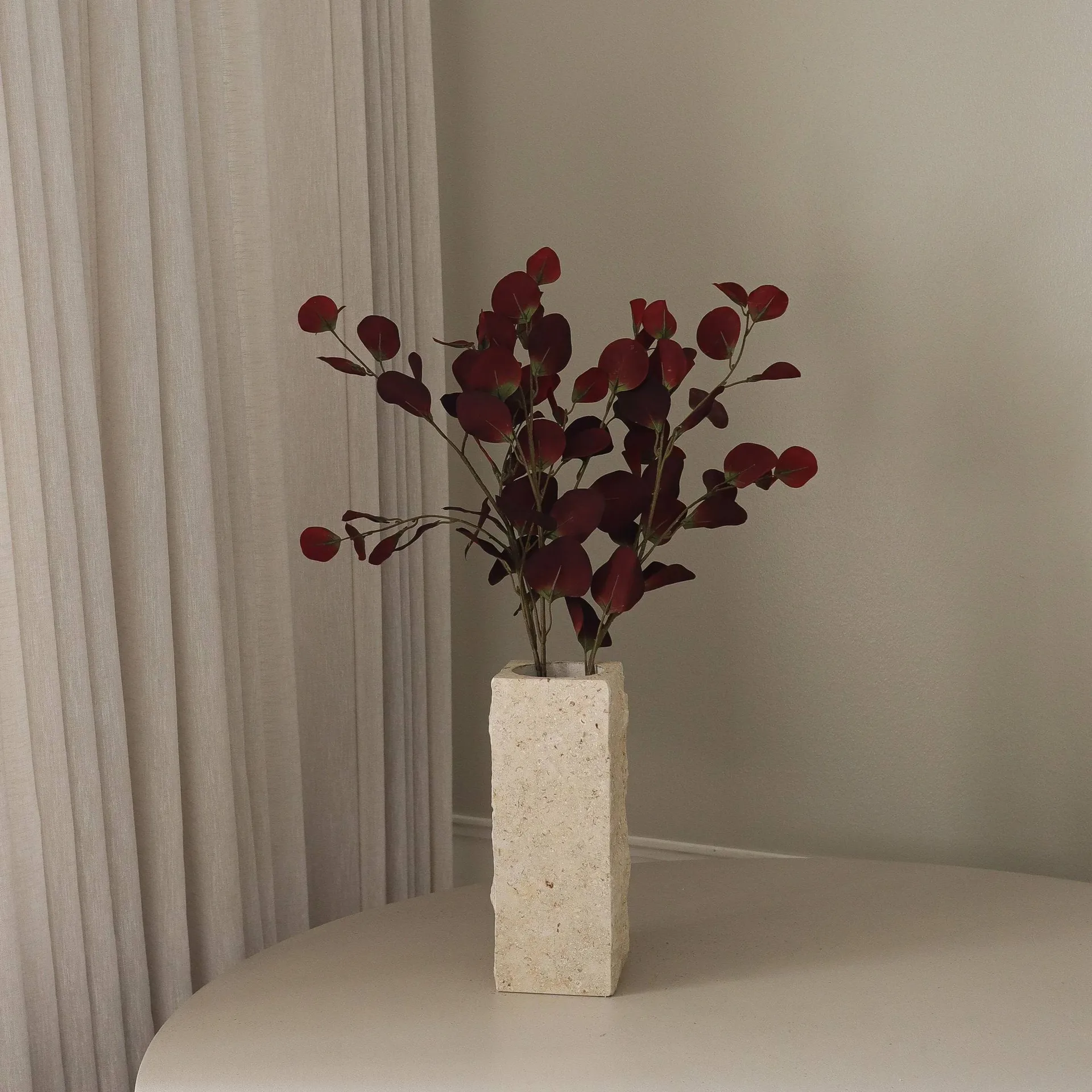 Eucalyptus artificial stem, Burgundy, 84 cm Botané
