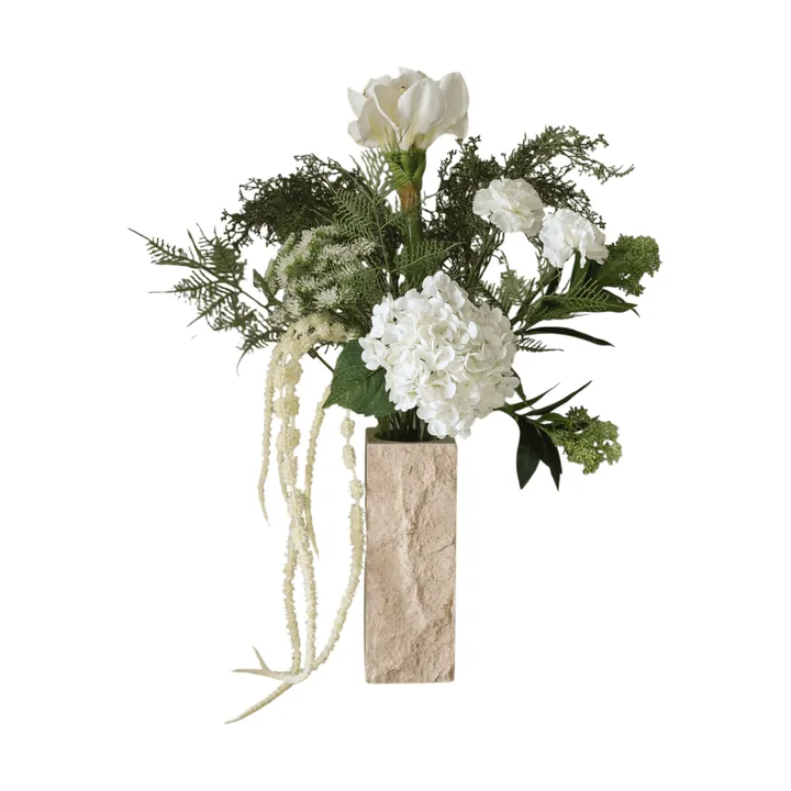 Frosted garden artificial bouquet - Amaryllis, hydrangea, carnations, amaranth, 90 cm - Botané