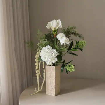 Frosted garden artificial bouquet - Amaryllis, hydrangea, carnations, amaranth, 90 cm - Botané