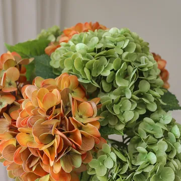Hydrangea artificial bouquet - Copper, 60 cm, 7 pcs - Botané