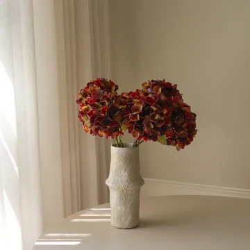 Hydrangea artificial bouquet - Deep burgundy, 60 cm, 6 pcs - Botané