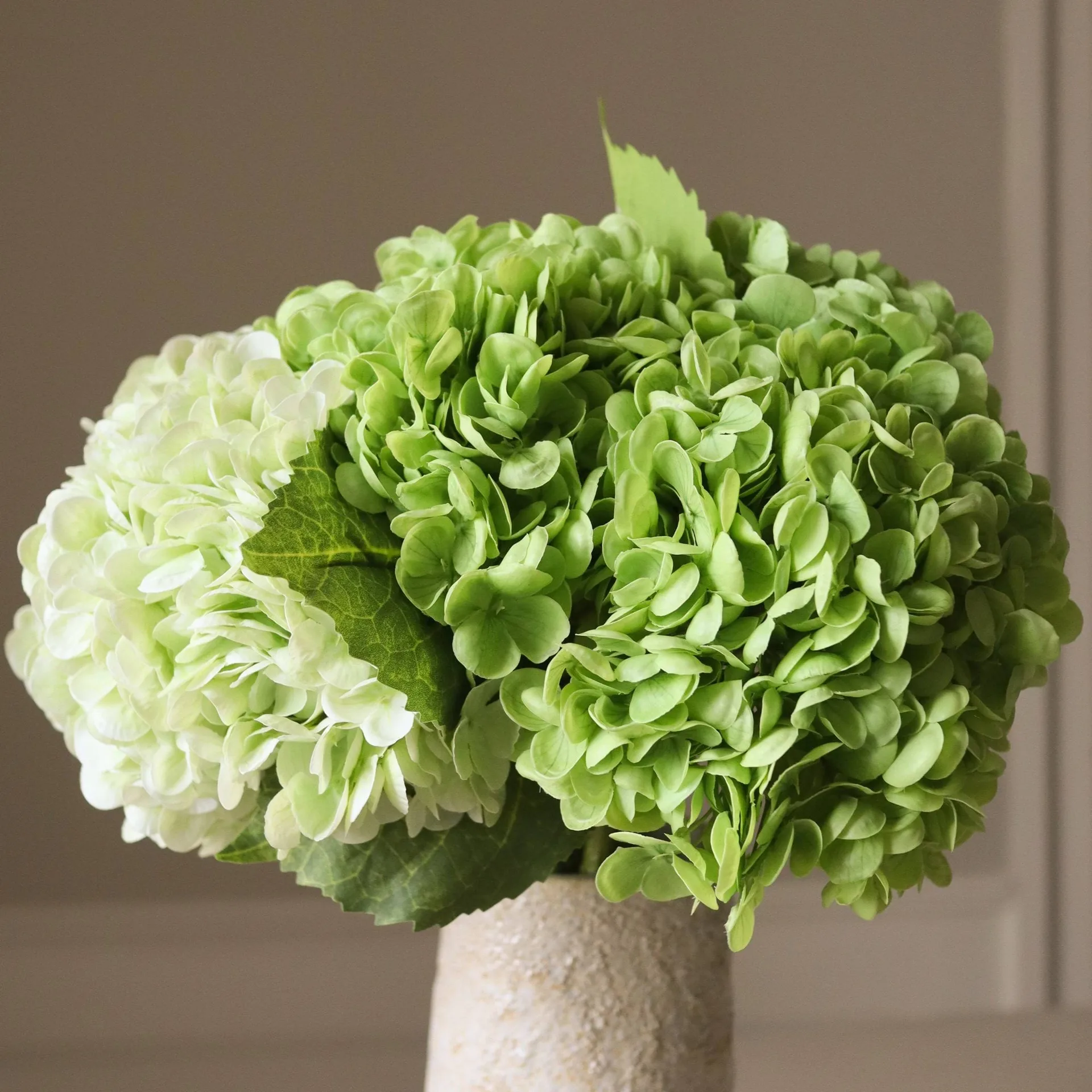 Hydrangea artificial bouquet, Green, 7 pcs Botané