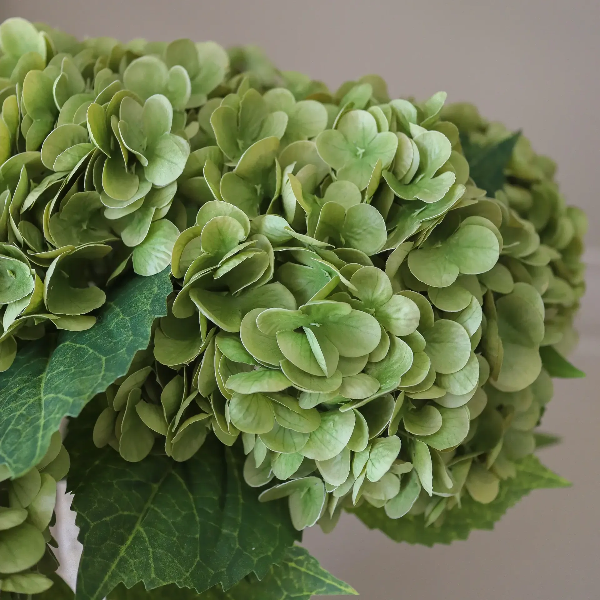 Hydrangea artificial bouquet, Moss green, 51 cm, 6 pcs Botané