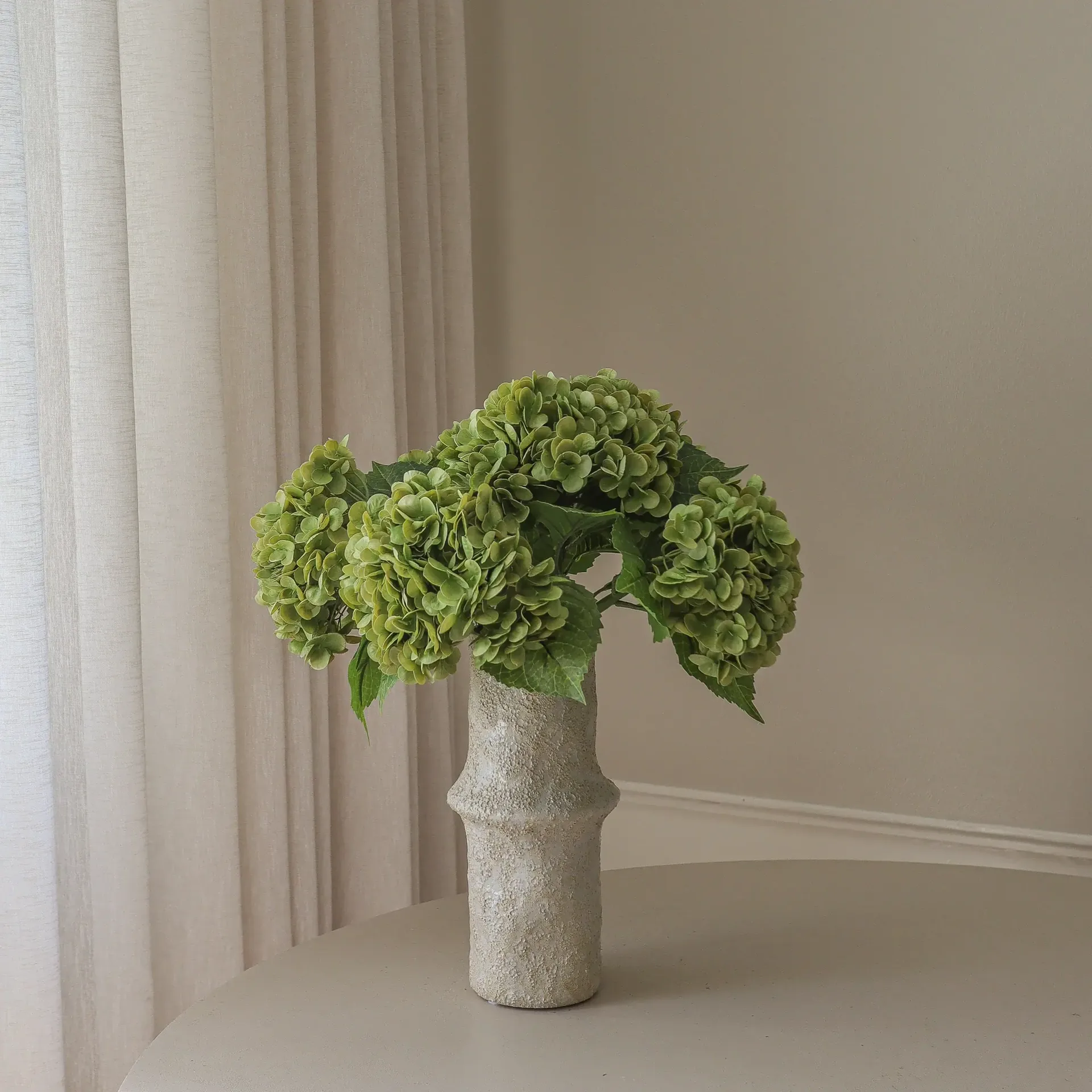 Hydrangea artificial bouquet, Moss green, 51 cm, 6 pcs Botané