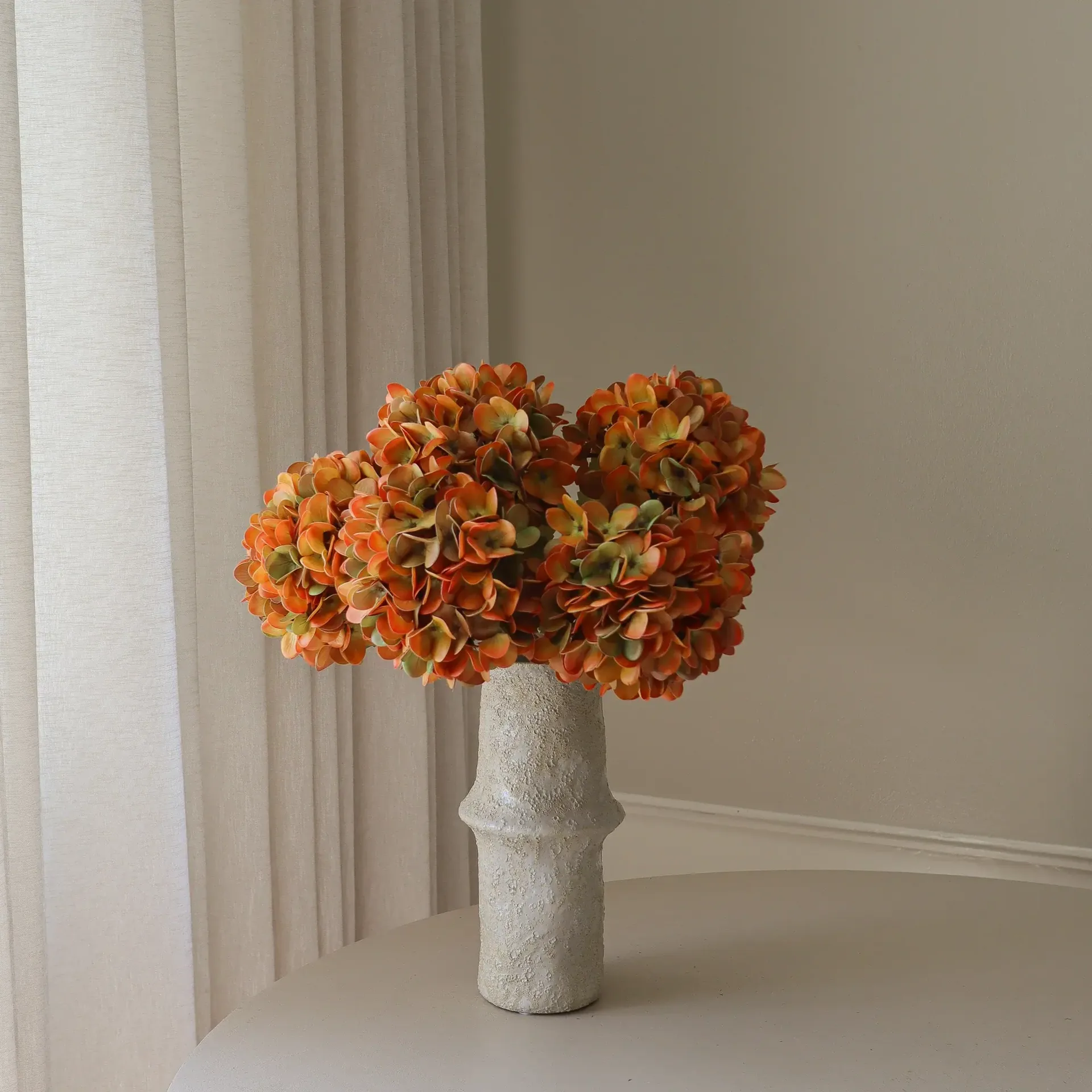 Hydrangea artificial bouquet, Orange, 60 cm, 6 pcs Botané