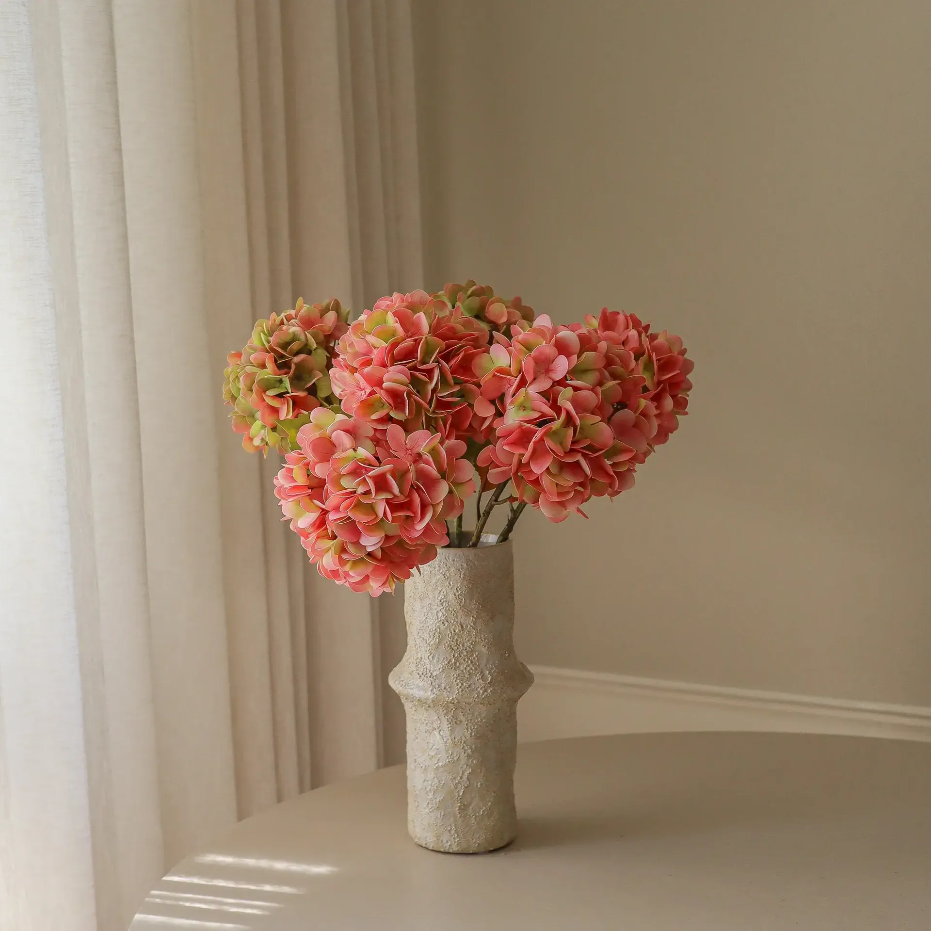 Hydrangea artificial bouquet, Soft pink, 60 cm, 5 pcs Botané