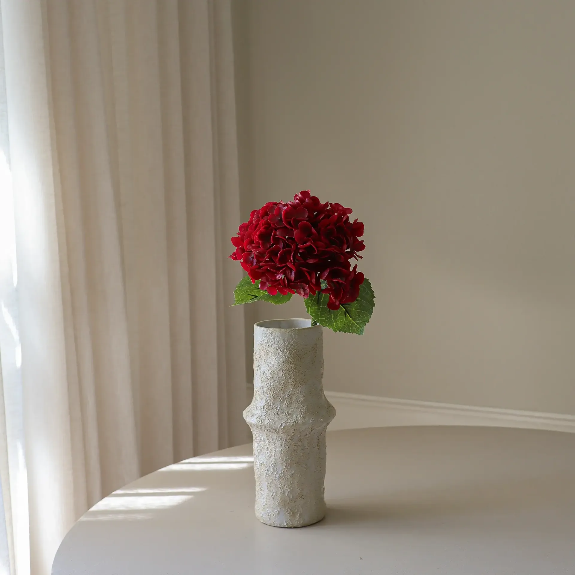 Hydrangea artificial flower, Red, 51 cm, 1 pc Botané