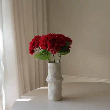 Hydrangea artificial flower - Red, 51 cm, 1 pc - Botané