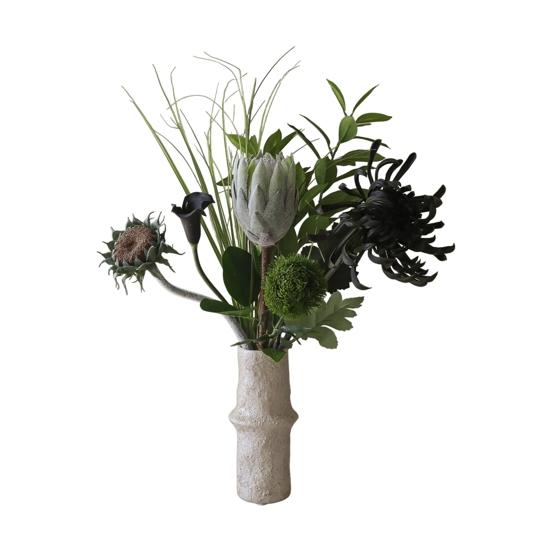 Midnight Wilderness artificial bouquet, Protea-chrysanthemum-calla-carnation, 78 cm, 7 pcs Botané