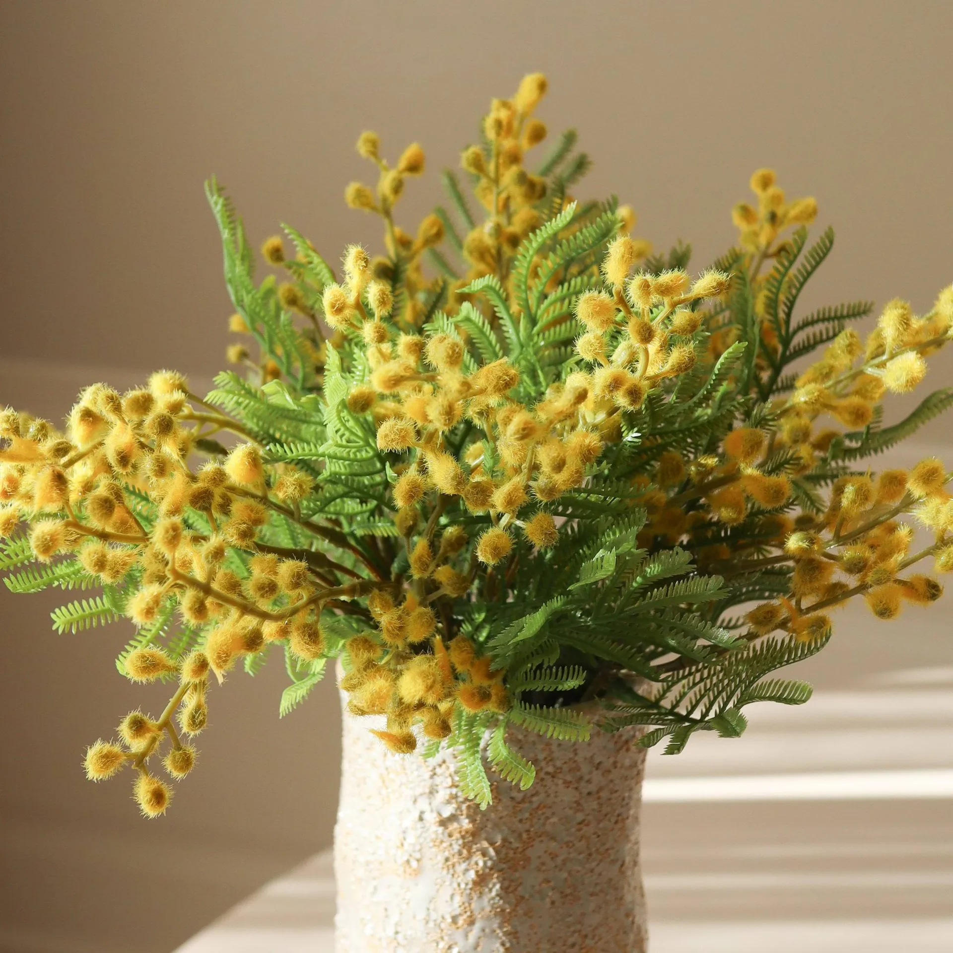 Mimosa artificial bouquet, Mini, yellow 10 pcs Botané
